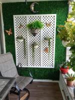 A square grid backing fram makes these panels east to trim and hang. 5