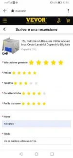 Ve or pulitore ultrasuoni 15L 5