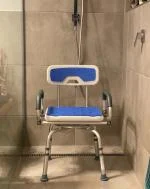 Shower Chair 360° Swivel Shower Seat with Pivoting Arms  5