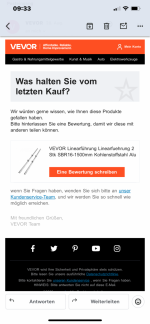 Benötige Rechnung- keine erhalten  3