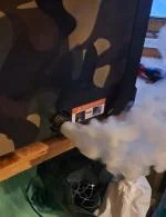 Cold person with a trash Vevor heater 1