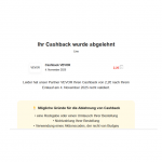 kein Cashback nach Kauf 2