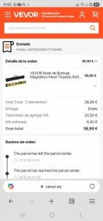 Nivel de burbuja magnético nivel torpedo 600 mm 1
