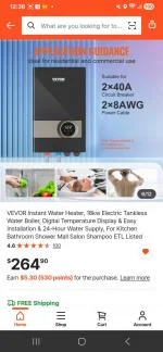 18 KW tankless water heater 1