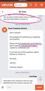 Seam leak, Vevor suggest patch!! 1