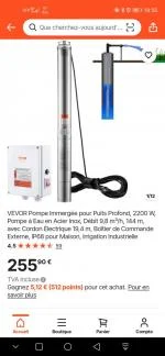 Pompe immergé 2200 w 2