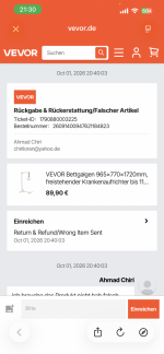 Rückgabe bei den es geht Nicht!  1