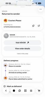 Never arrived 1